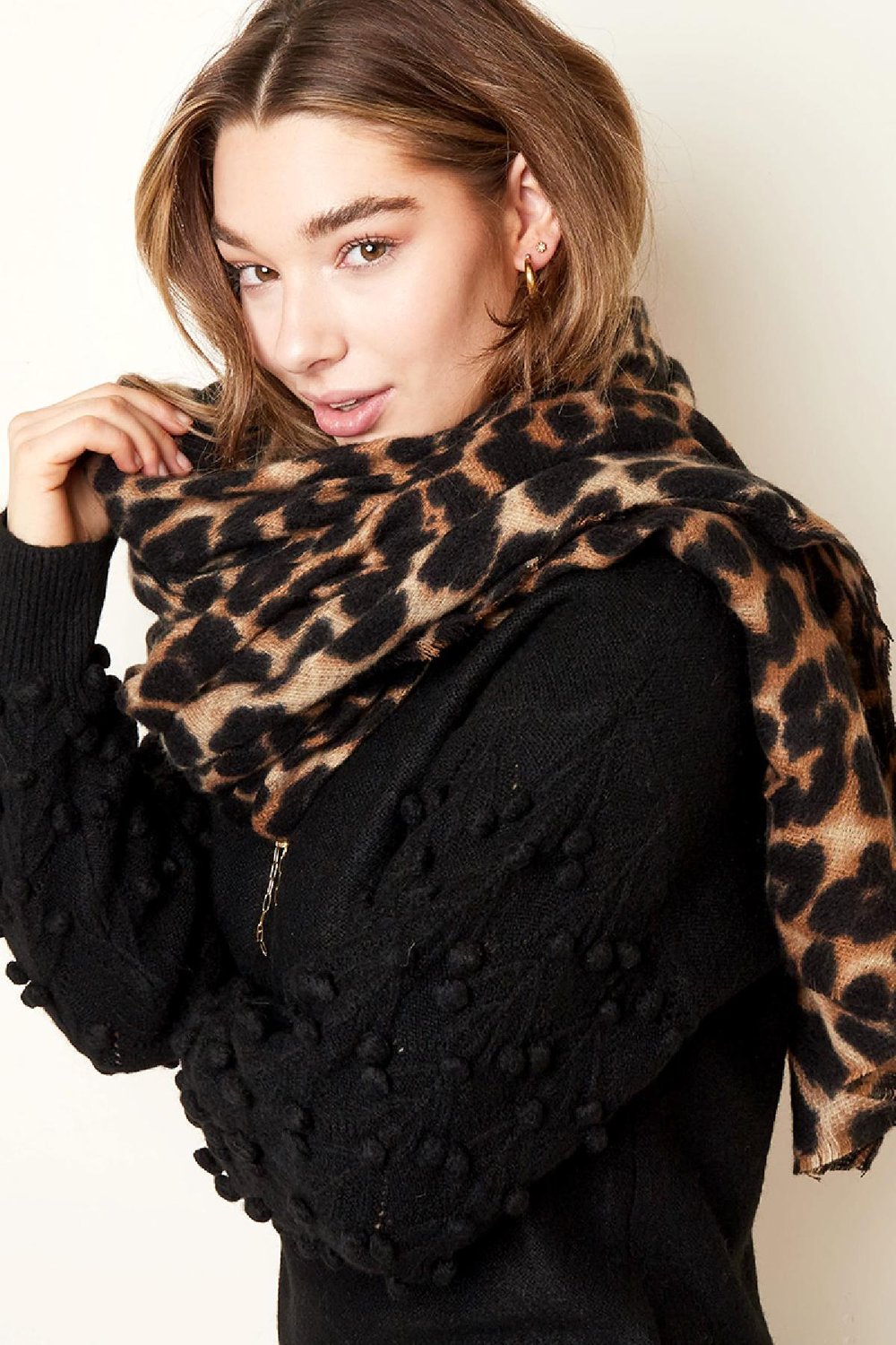 Scarf Wild at Heart Marron Acrylique h5Image3